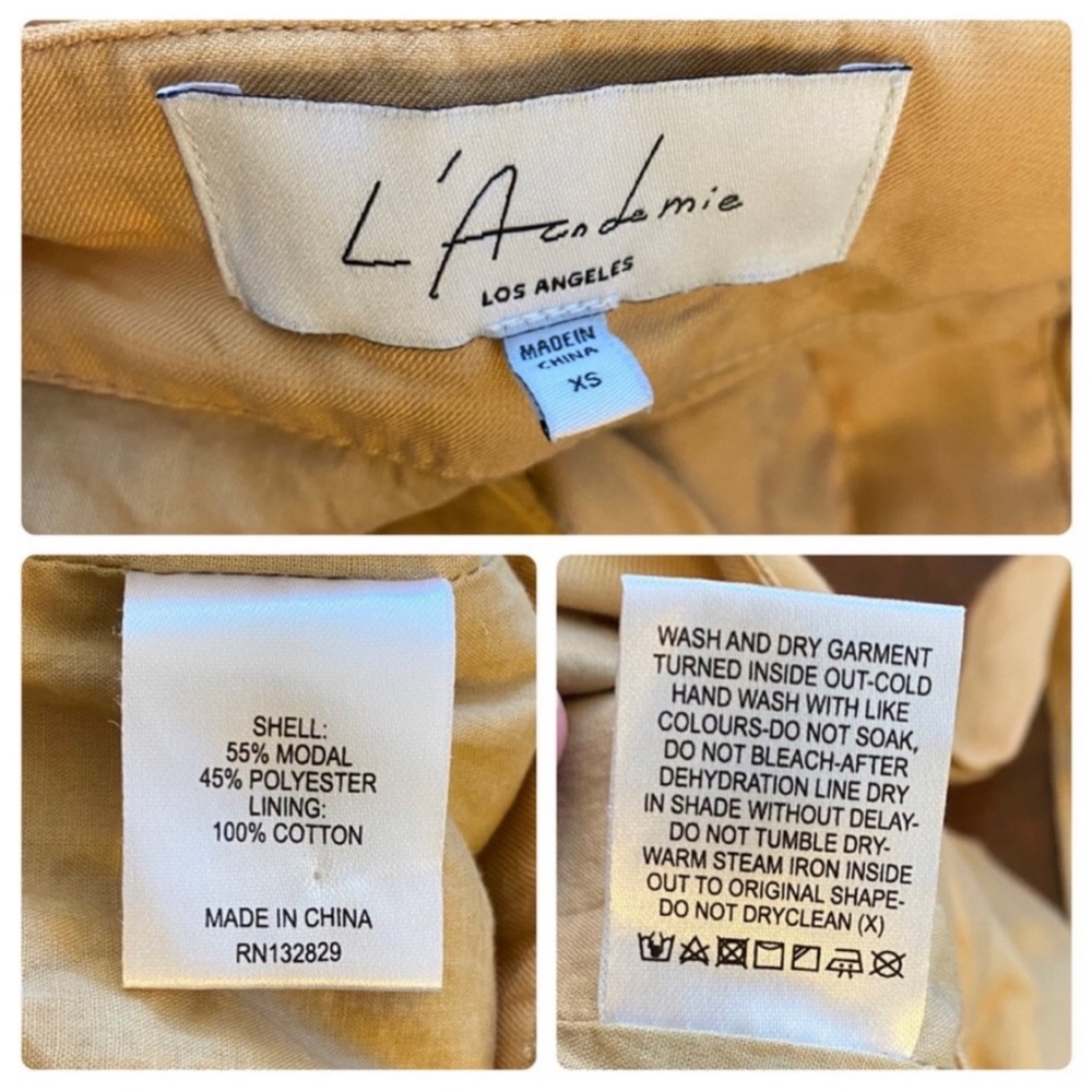 L'ACADEMIE The Danette Bronze Button Fly Belted High Rise Trousers - Picture 12 of 13